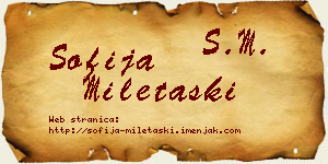 Sofija Miletaški vizit kartica